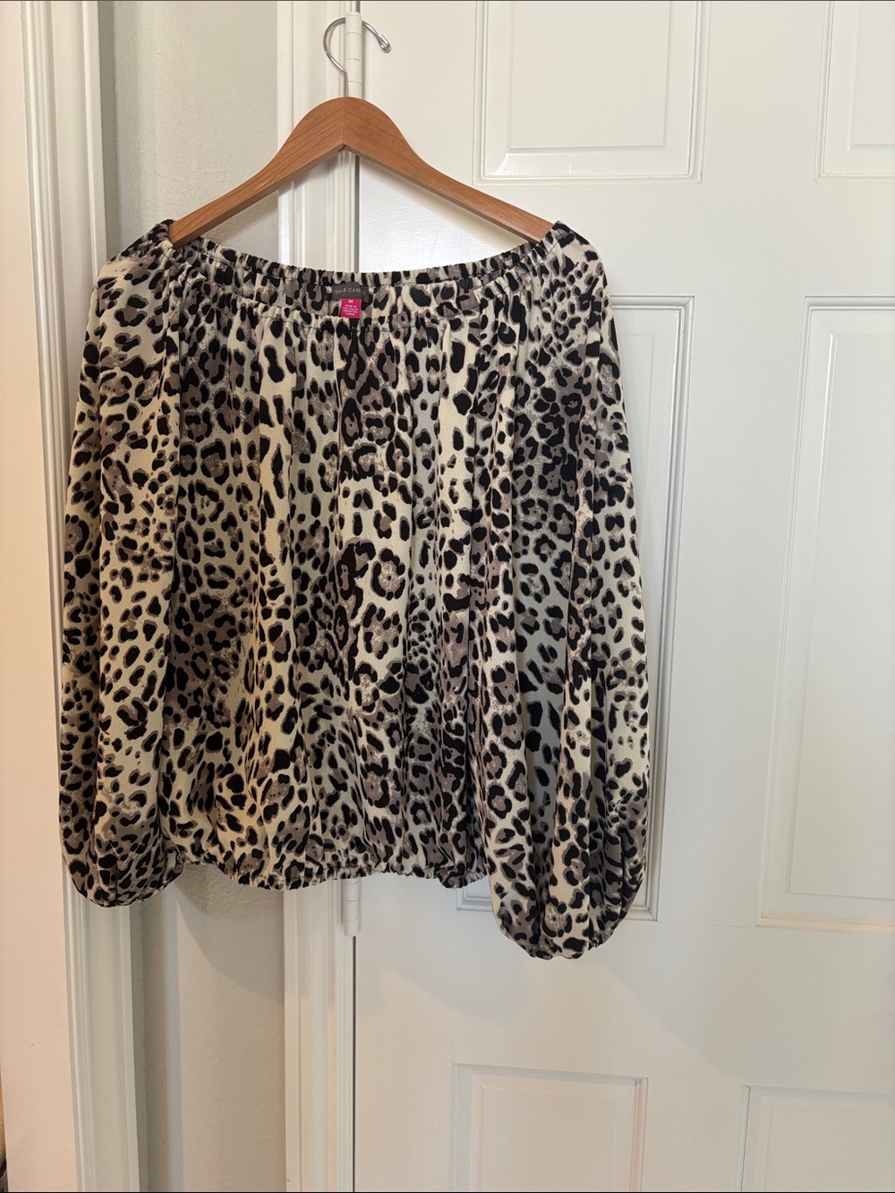 Vince Camuto Animal Print A-Line Skirt in Beige and Black